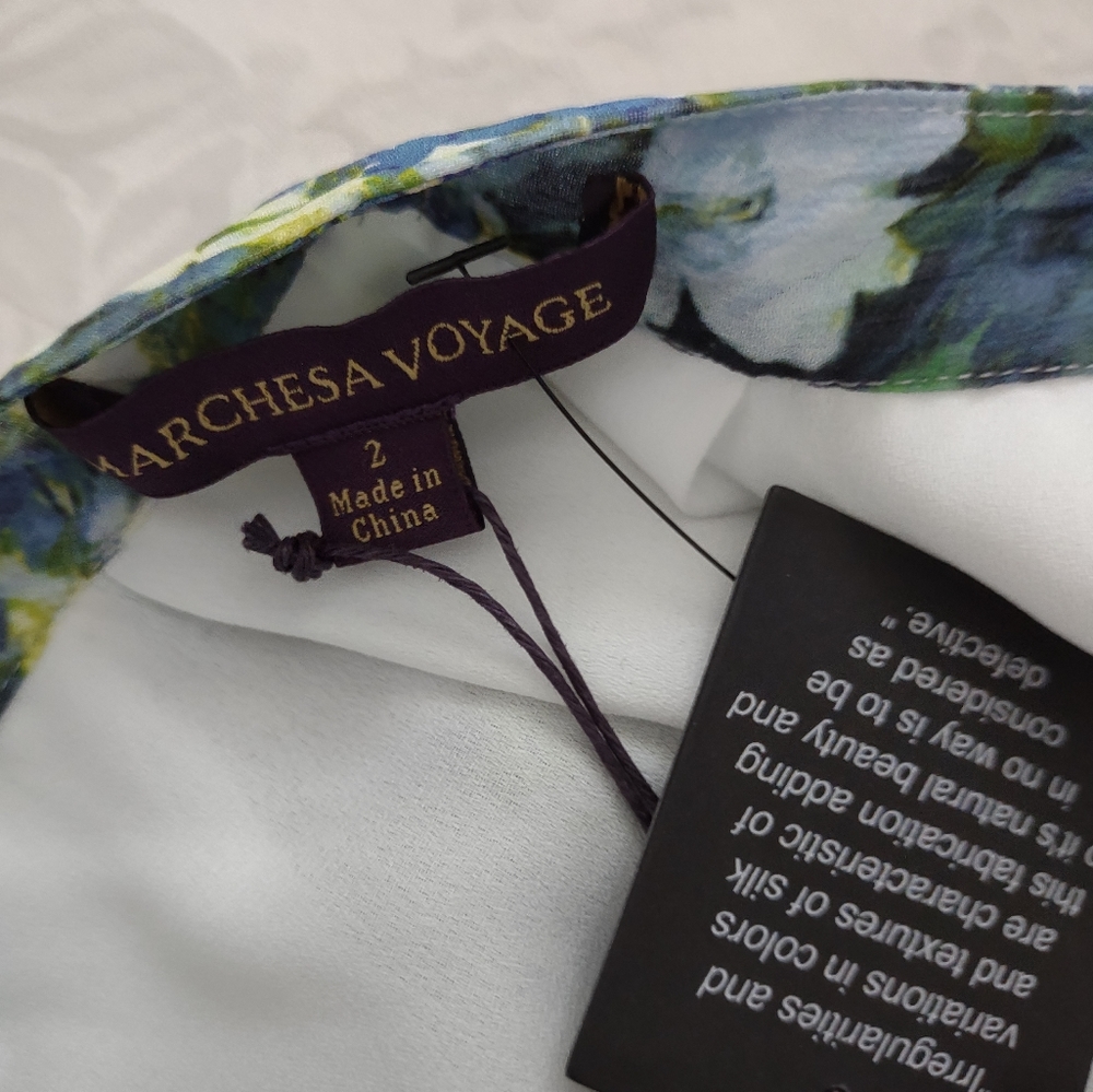 New 🆕 Vogue runway collection Marchesa Voyage silk kaleidescope pleated maxi - Picture 3 of 11